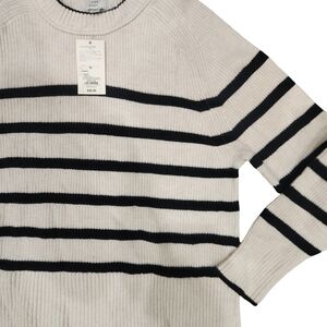 Striped Crewneck Sweater - Black & Cream NWT